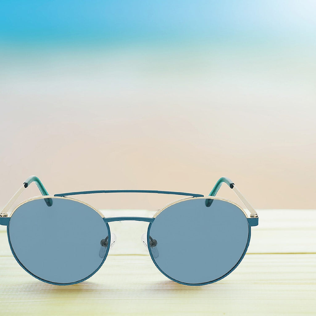 Summer Closeout- GUESS Unisex Blue Round Aviator