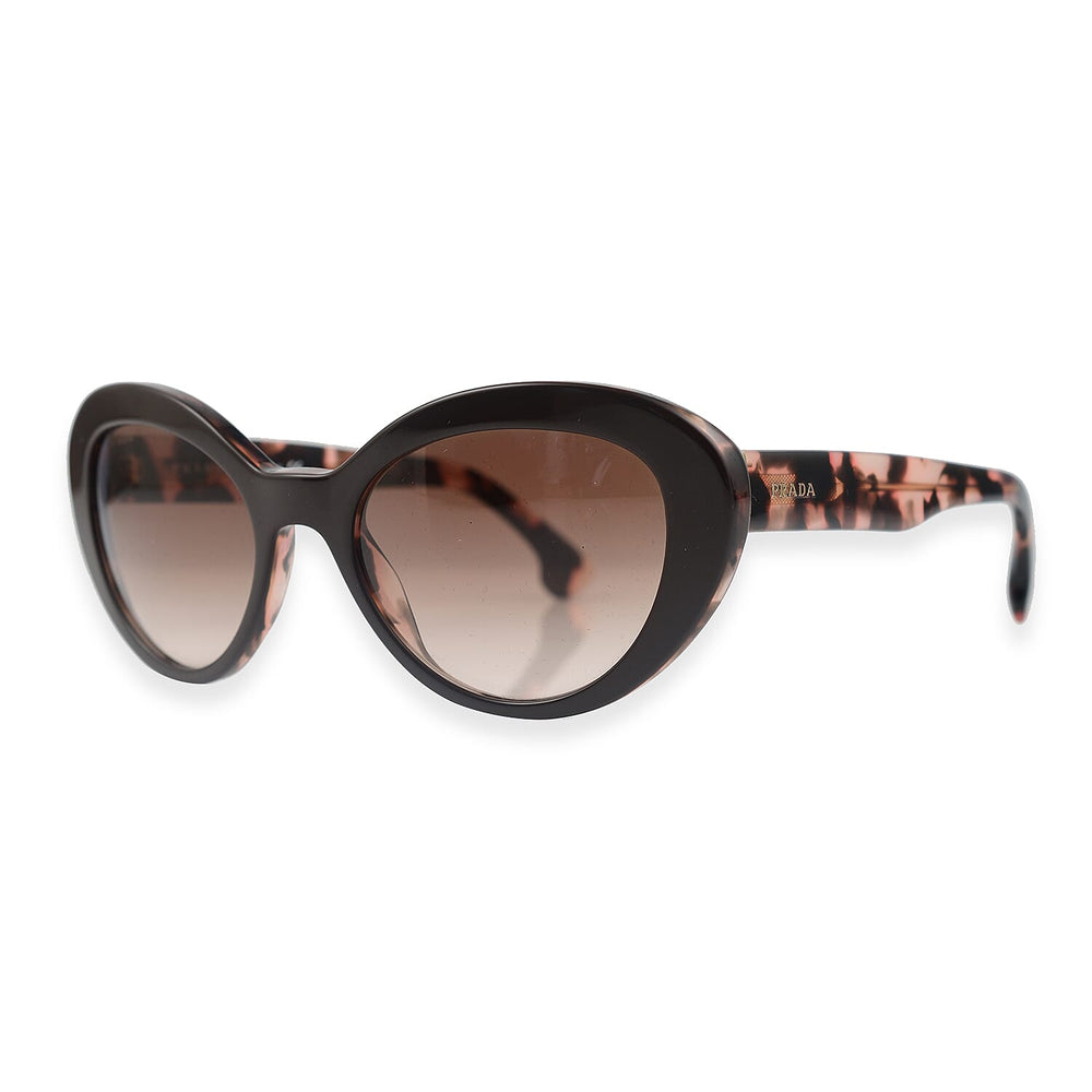 Summer Closeout PRADA Brown Cat Eyed Sunglasses - Black