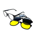 SMARTY Blue Light Glasses Frame with 3 Magnetic Clips - Matt Black