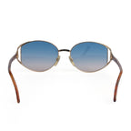 Fendi Designer Oversized Gold Metal Sunglasses with Blue-Pink Gradient Lenses
