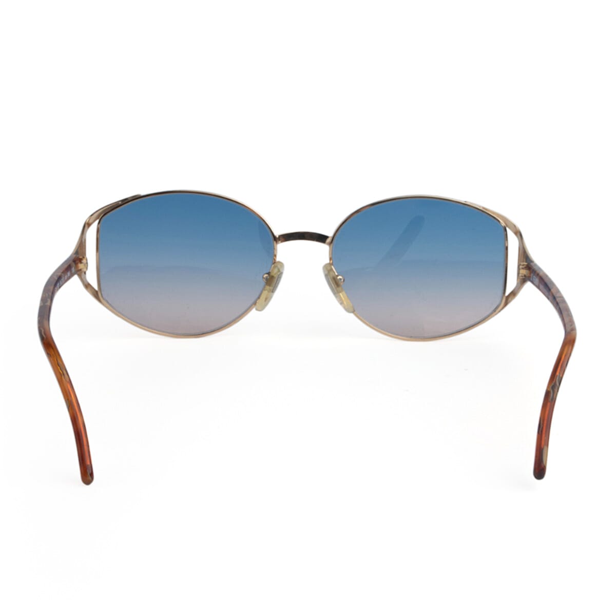 Fendi Designer Oversized Gold Metal Sunglasses with Blue-Pink Gradient Lenses