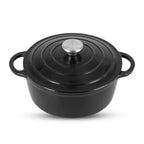 Sunnex Cast Iron Casserole Pan with Lid (2.7L) - Black