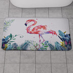 Super Absorbent Flamingo Pattern Diatomaceous Earth Bath Mat (Size 60x39cm)  - Red - Green