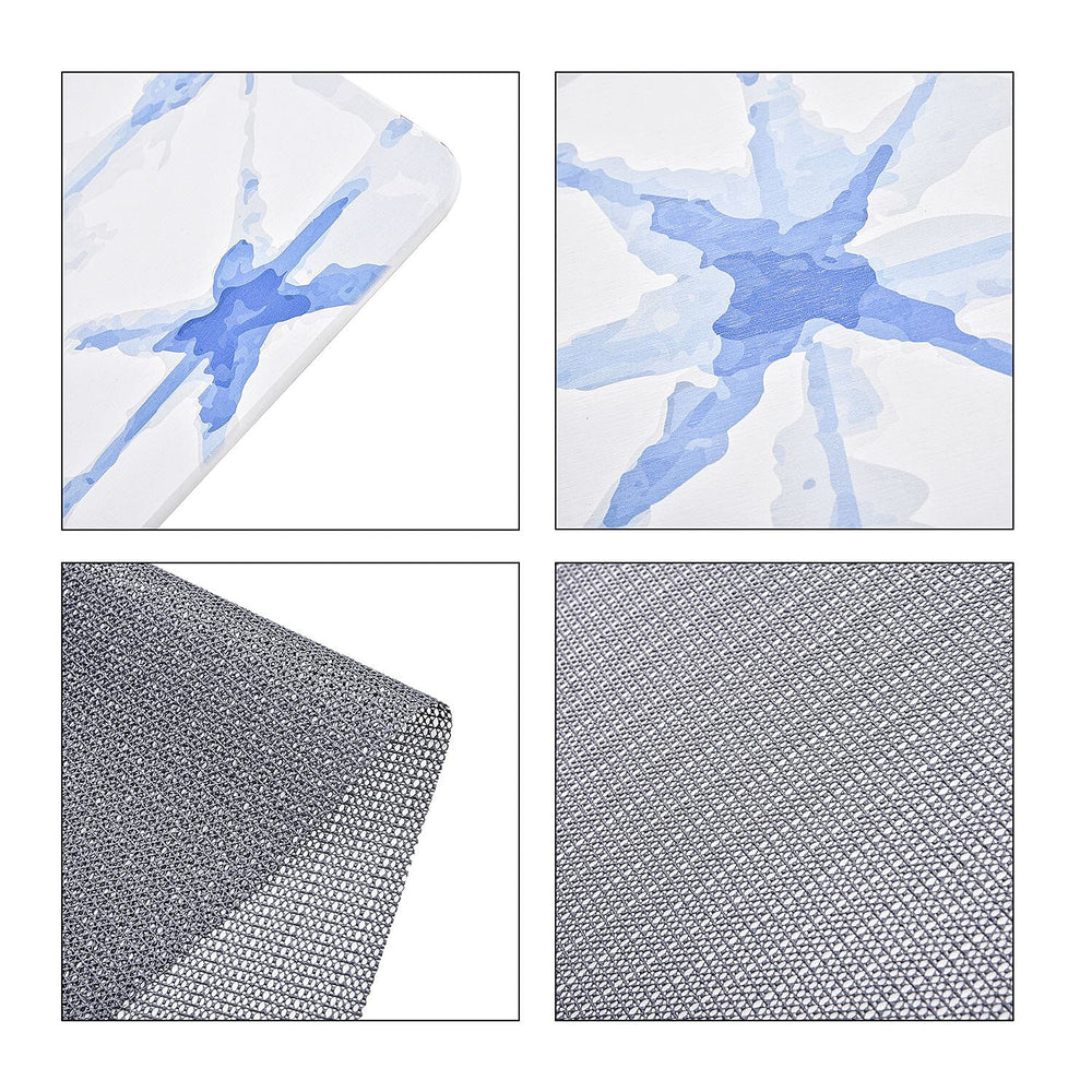 Super Absorbent Geometric Pattern Diatomaceous Earth Bath Mat (Size 60x39 cm) - Blue