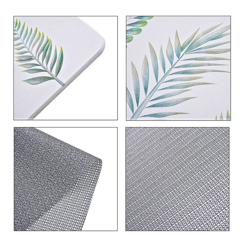 Super Absorbent Leaf Pattern Diatomaceous Earth Bath Mat (Size 60x39cm) - Green