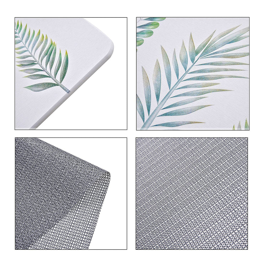 Super Absorbent Leaf Pattern Diatomaceous Earth Bath Mat (Size 60x39cm) - Green
