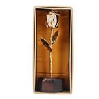 Handcrafted Yellow Gold Overlay Eternal Real Rose in Gift Box (15 Cm)