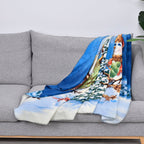 Super Soft Christmas Tree Print Pattern Fleece Throw - 200 Gsm -  Size 170x130cm.