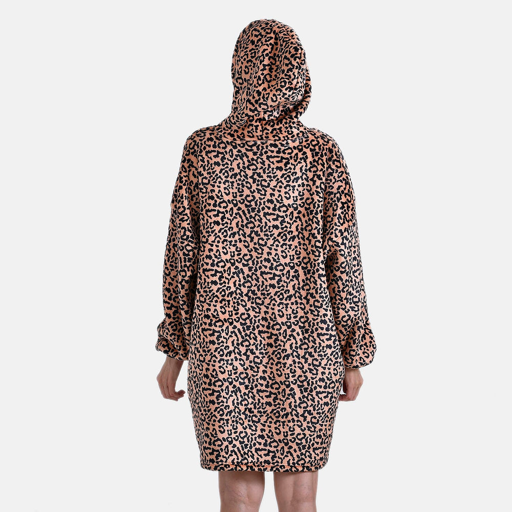 Super Soft Fleece Hoodie Blanket - Brown