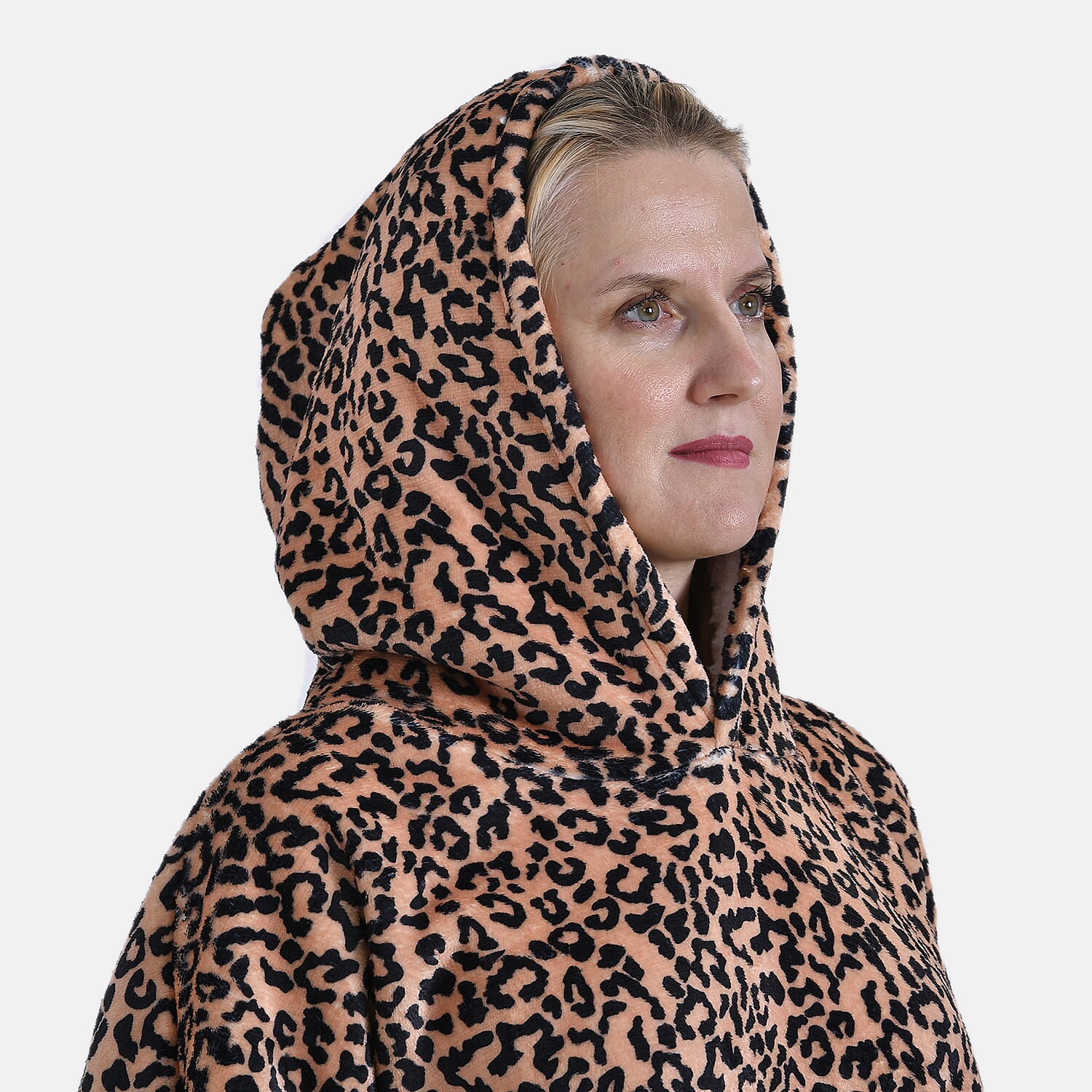 Super Soft Fleece Hoodie Blanket - Brown
