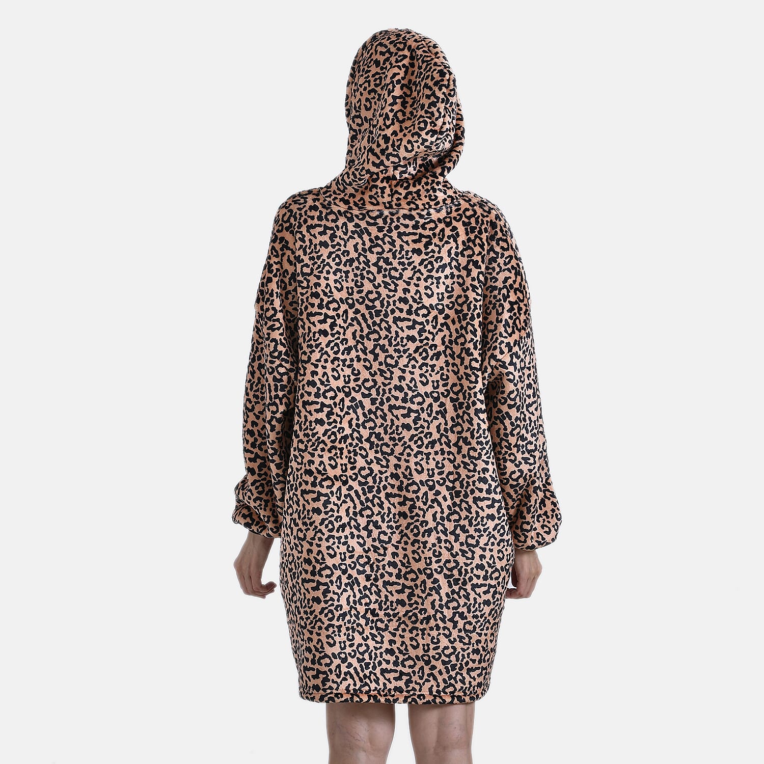 Super Soft Fleece Hoodie Blanket - Brown
