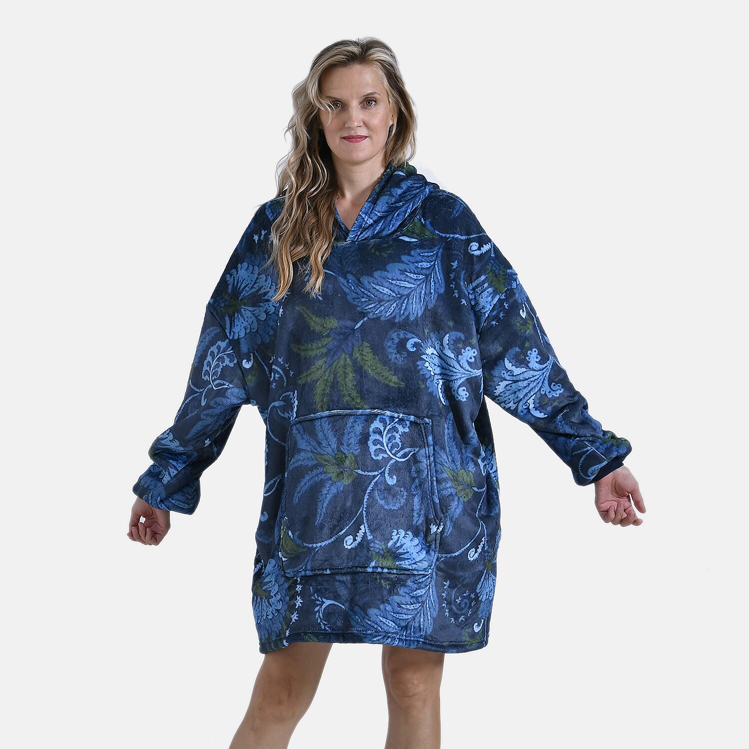 Super Soft Fleece Hoodie Blanket - Black