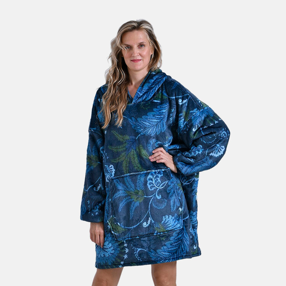 Super Soft Fleece Hoodie Blanket - Black