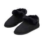 Chic and Elegant Faux Fur Slippers  (Size 3- 4) - Black