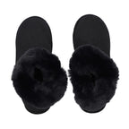 Chic and Elegant Faux Fur Slippers  (Size 3- 4) - Black