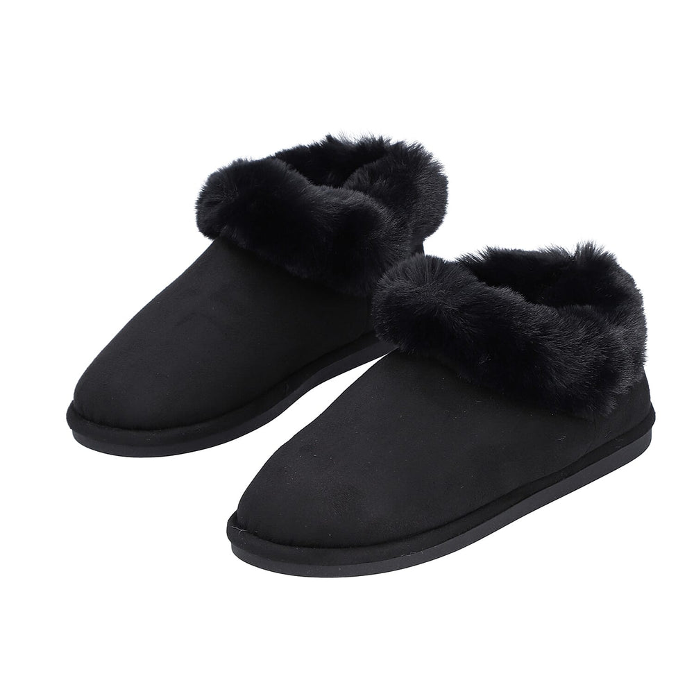 Chic and Elegant Faux Fur Slippers (Size 7- 8) - Black