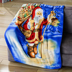 Christmas Super Soft Santa With Lantern Pattern Blanket (Size 165X130 cm) - Lantern
