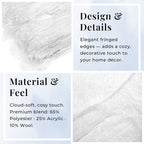 Supersoft Mohair Wool Cozy Mix Blanket with Timeless Appeal (Size 170x130 cm) - Ivory