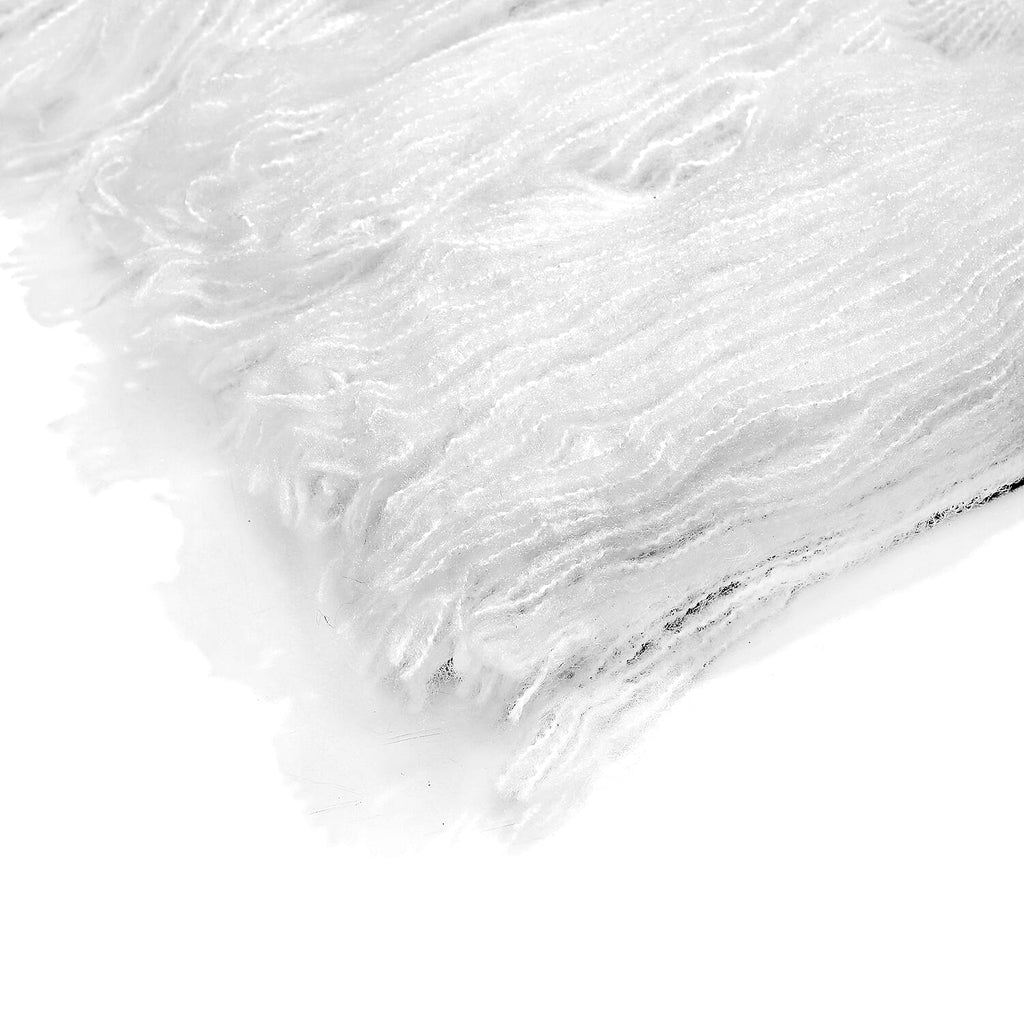 Supersoft Mohair Wool Cozy Mix Blanket with Timeless Appeal (Size 170x130 cm) - Ivory