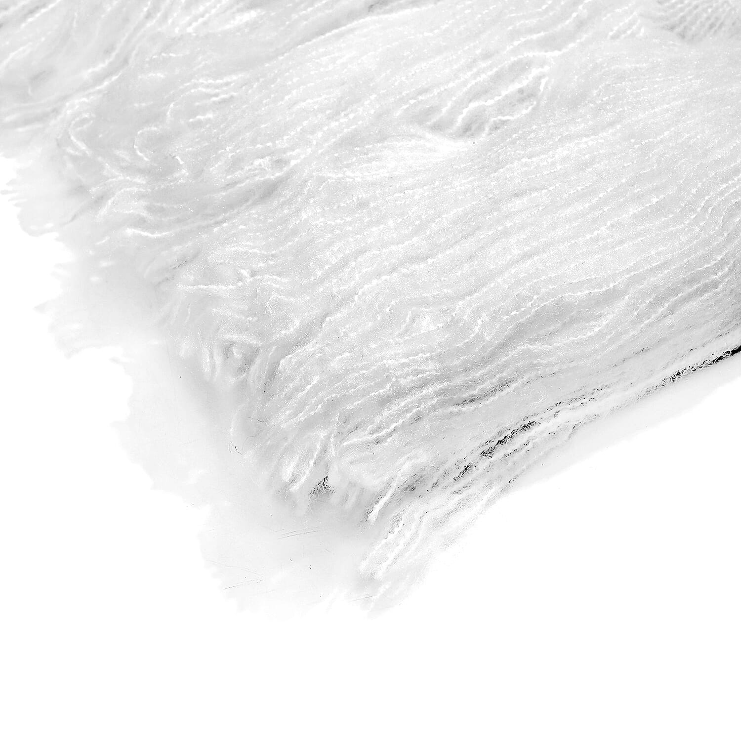 Supersoft Mohair Wool Cozy Mix Blanket with Timeless Appeal (Size 170x130 cm) - Ivory