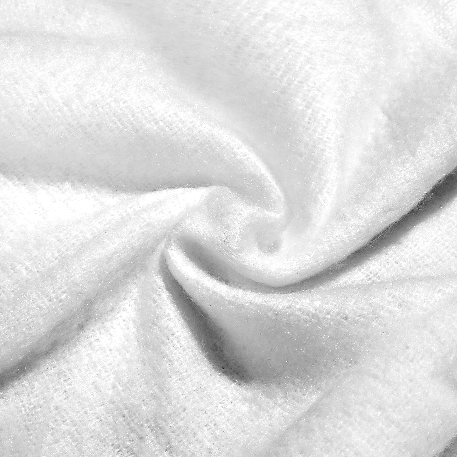 Supersoft Mohair Wool Cozy Mix Blanket with Timeless Appeal (Size 170x130 cm) - Ivory
