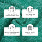 Supersoft Mohair - Like Wool Cozy Mix Blanket with Timeless Appeal (Size 170x130 cm) - Green