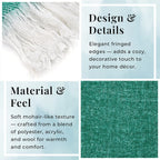 Supersoft Mohair - Like Wool Cozy Mix Blanket with Timeless Appeal (Size 170x130 cm) - Green