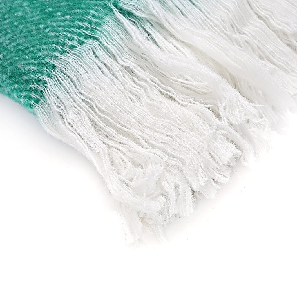 Supersoft Mohair - Like Wool Cozy Mix Blanket with Timeless Appeal (Size 170x130 cm) - Green