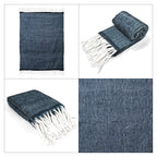 Supersoft Mohair Wool Cozy Mix Blanket with Timeless Appeal (Size 170x130 cm) - Navy