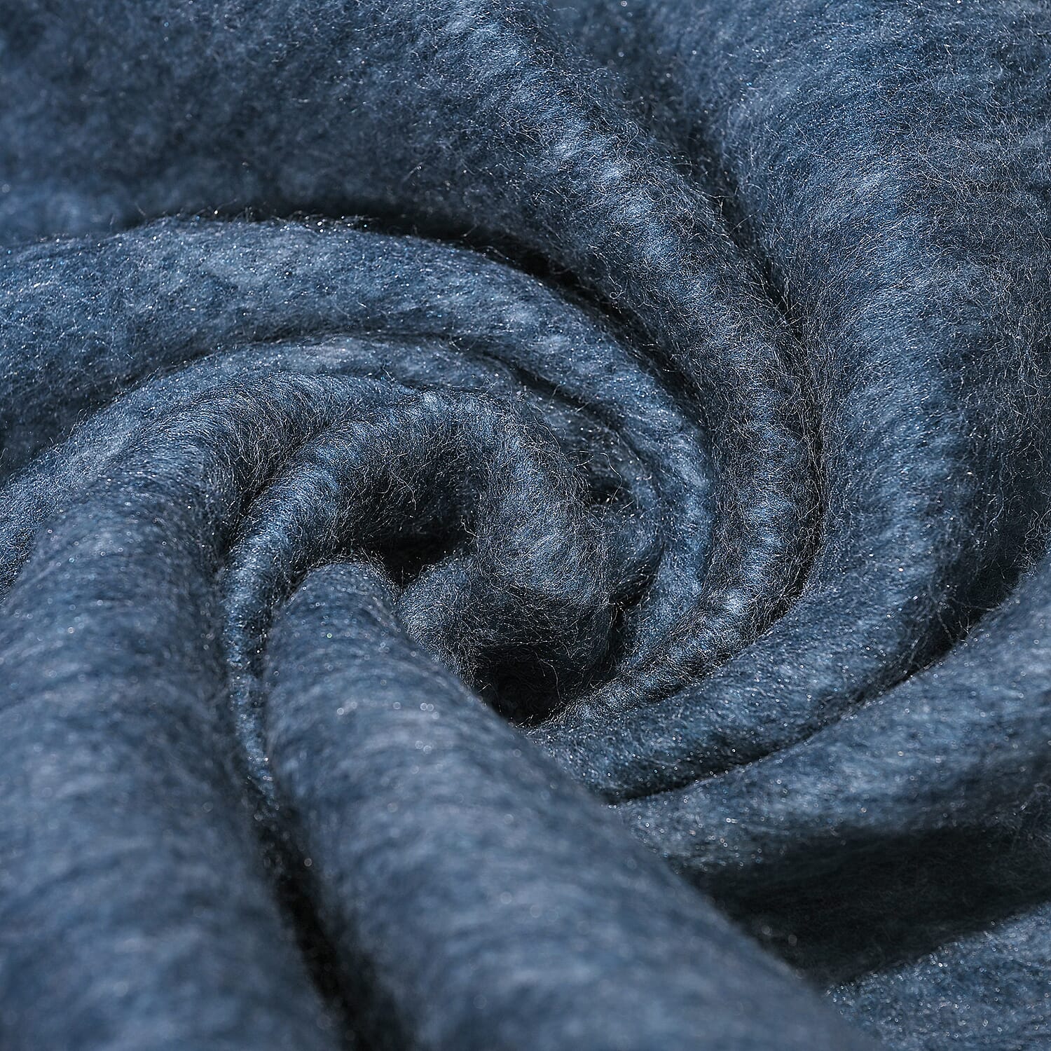 Supersoft Mohair Wool Cozy Mix Blanket with Timeless Appeal (Size 170x130 cm) - Navy