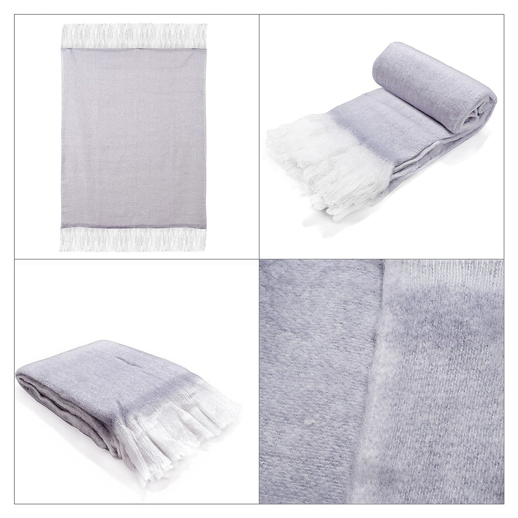 Supersoft Mohair Wool Cozy Mix Blanket with Timeless Appeal (Size 170x130 cm) - Lilac
