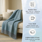 Supersoft Mohair Wool Cozy Mix Blanket with Timeless Appeal (Size 170x130 cm) - Green