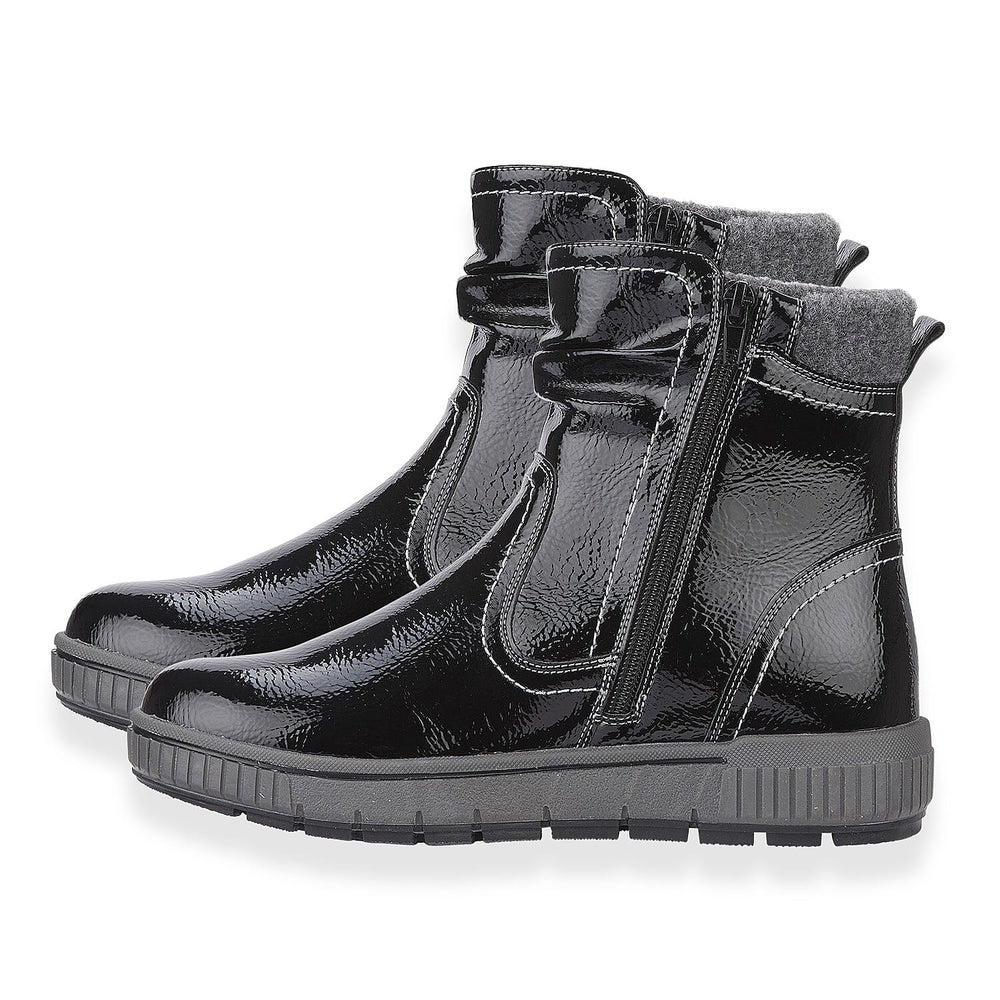 Sutton Ladies Ankle Boots (Size 8) - Black Patent