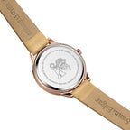 Swan - Edgar Ladies Crown Diamond Swiss Quartz Movt. Yellow Gold Dial 3ATM WR Watch With Yellow Gold Leather Strap