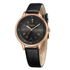 Swan - Edgar Ladies Oyster Diamond Swiss Quartz Movt. Black Dial 3ATM WR Watch With Black Leather Strap