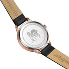 Swan - Edgar Ladies Oyster Diamond Swiss Quartz Movt. Black Dial 3ATM WR Watch With Black Leather Strap