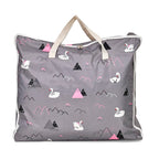 Set of 3 Swan Pattern Storage Bags - Grey