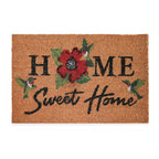 Sweet Home Print Coir Door Mat (Size 40x60 cm) - Pink & White