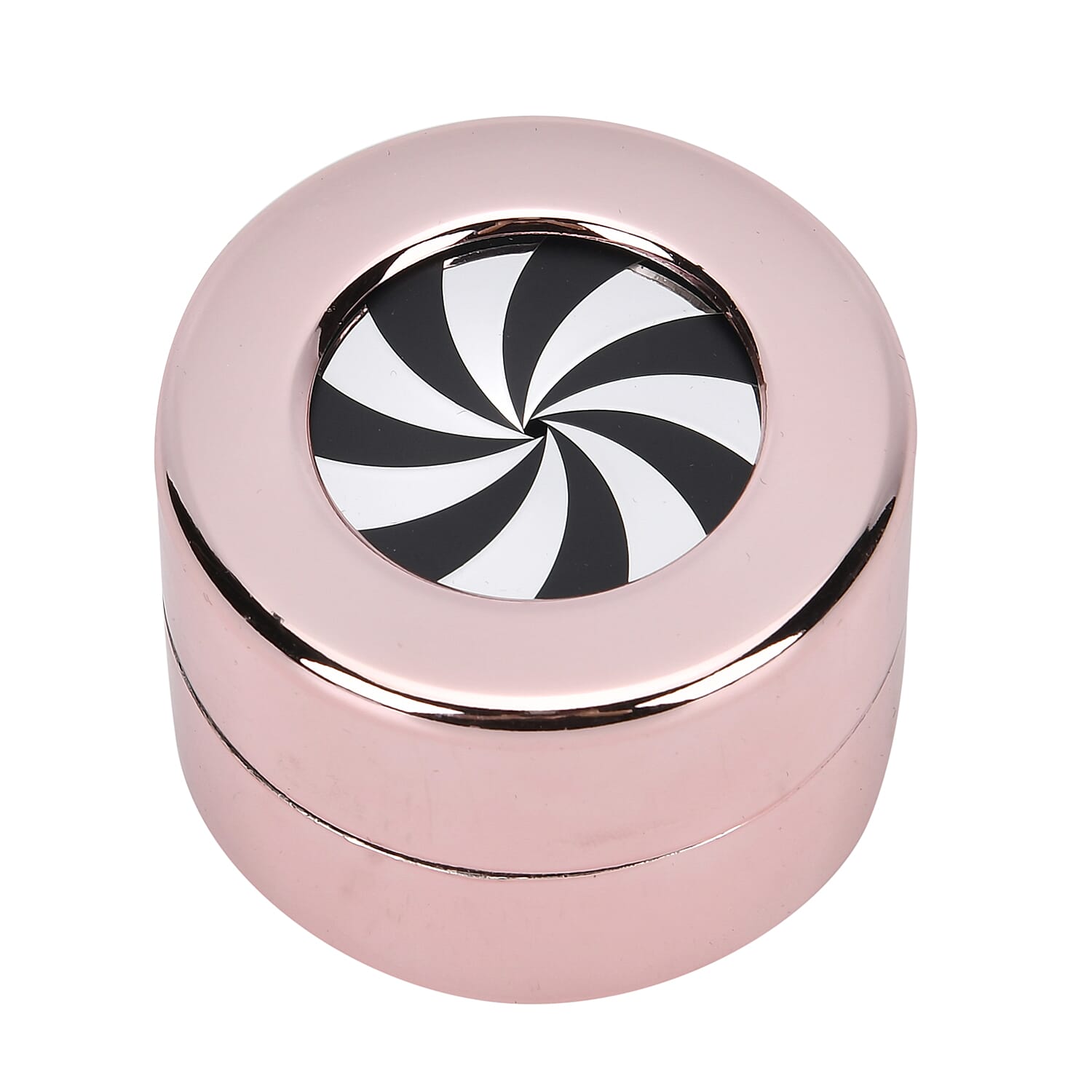 Rotating Ring Storage Box with Heart-Love Design (Size 5.5x5.5x4 cm) - Gold