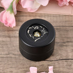 Rotating Ring Storage Box with Heart-Love Design (Size 6x6x4 cm) - Black
