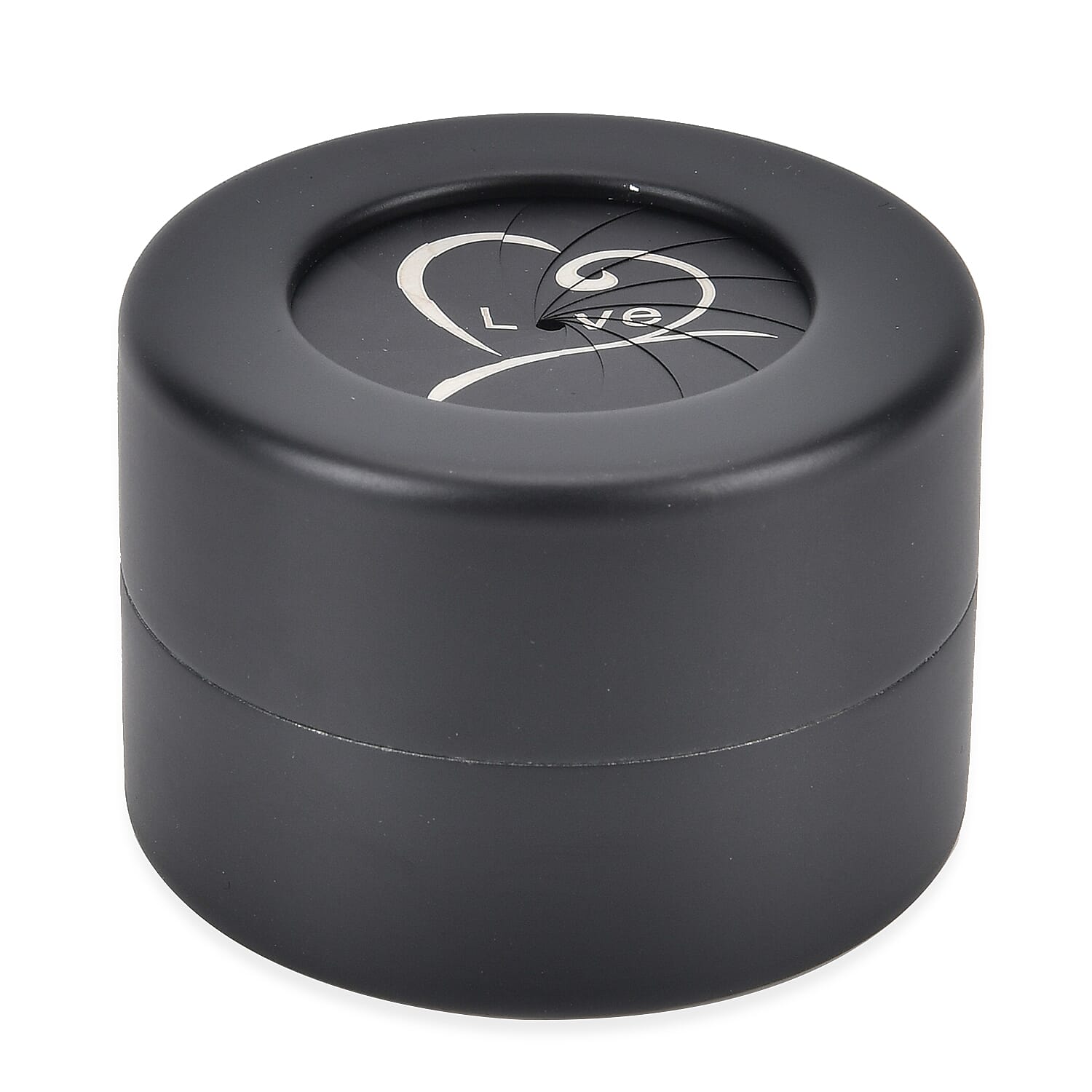 Rotating Ring Storage Box with Heart-Love Design (Size 6x6x4 cm) - Black