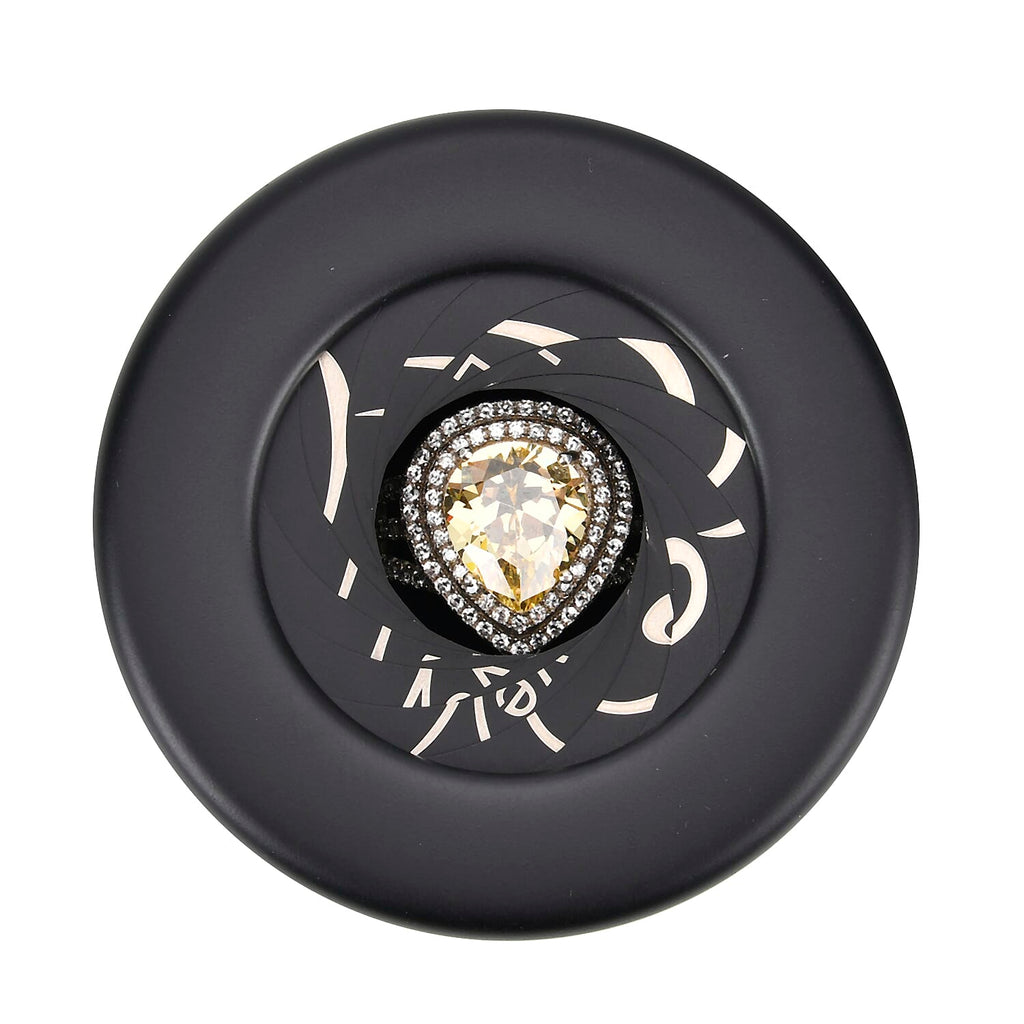 Rotating Ring Storage Box with Heart-Love Design (Size 6x6x4 cm) - Black