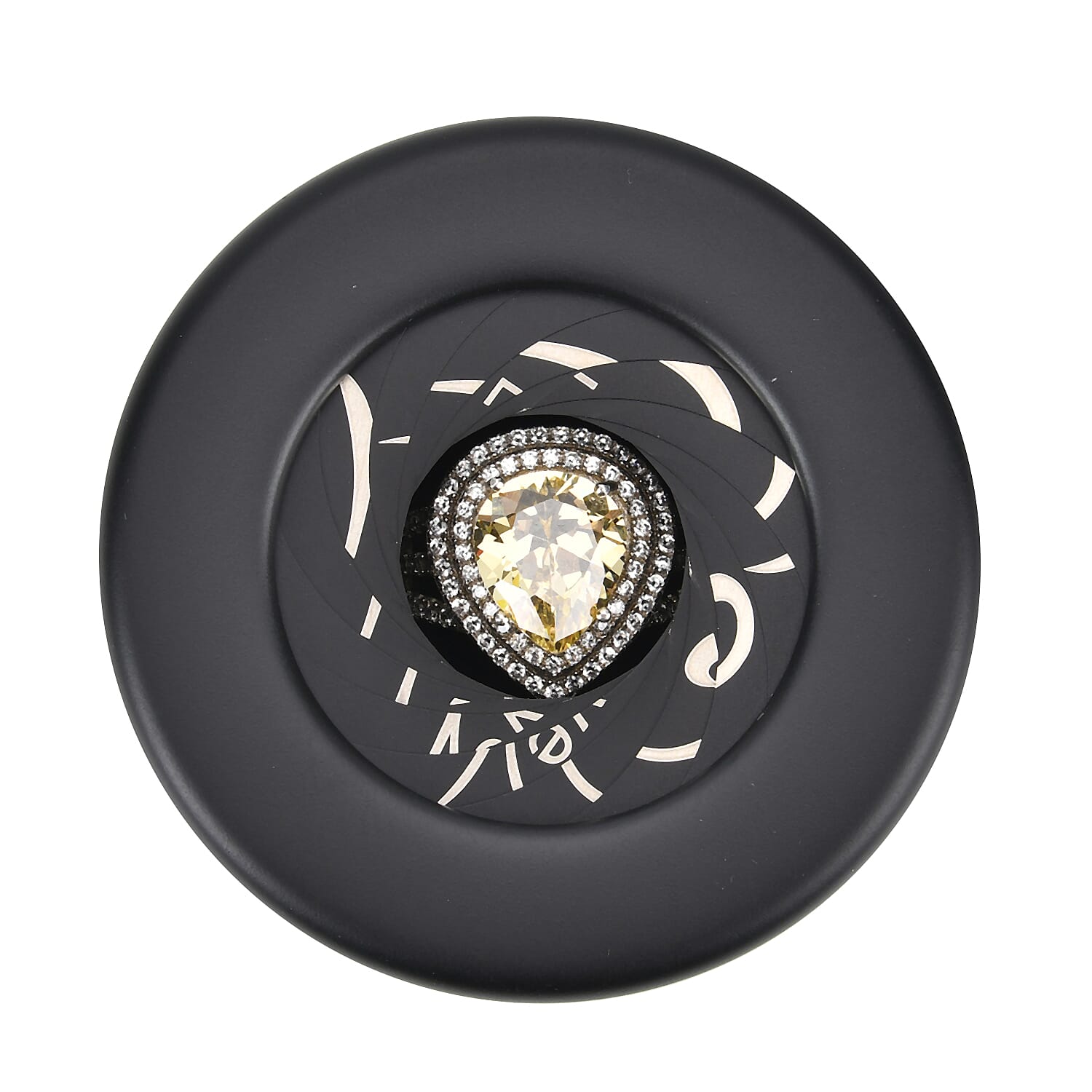 Rotating Ring Storage Box with Heart-Love Design (Size 6x6x4 cm) - Black