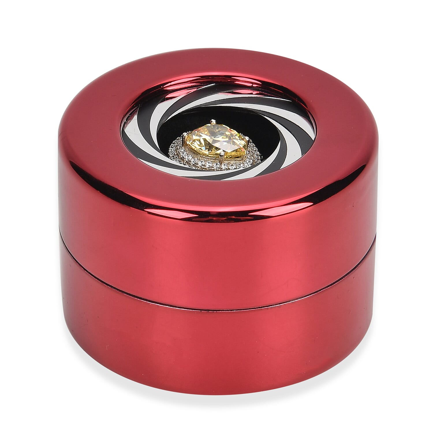 Rotating Ring Storage Box with Heart-Love Design (Size 6x6x4 cm) - Red
