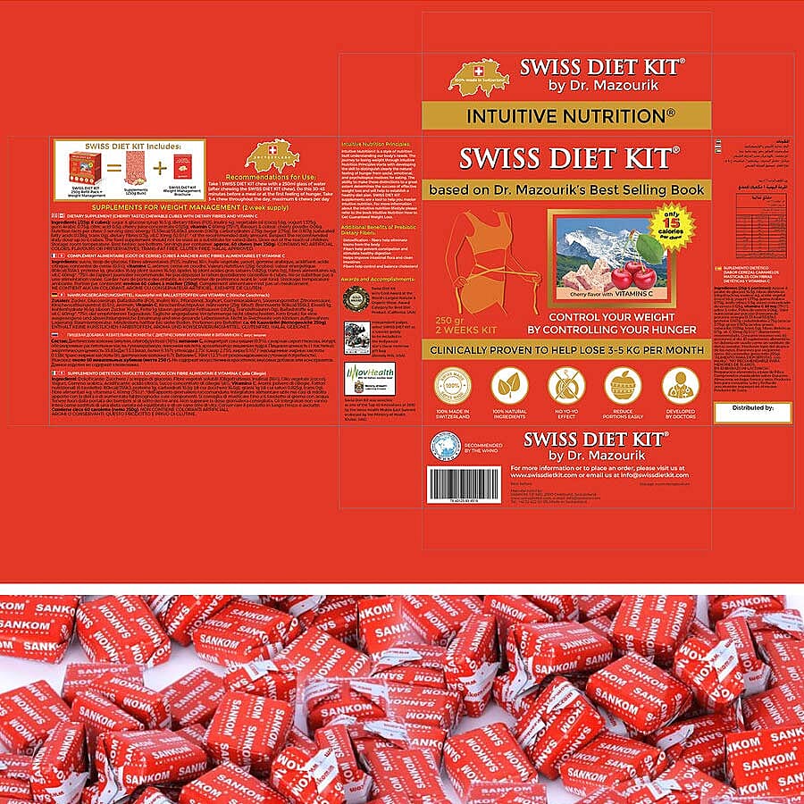 SWISS DIET KIT - Cherry Flavour Dietary Candies Refill Pack (250g) - 84 Pieces