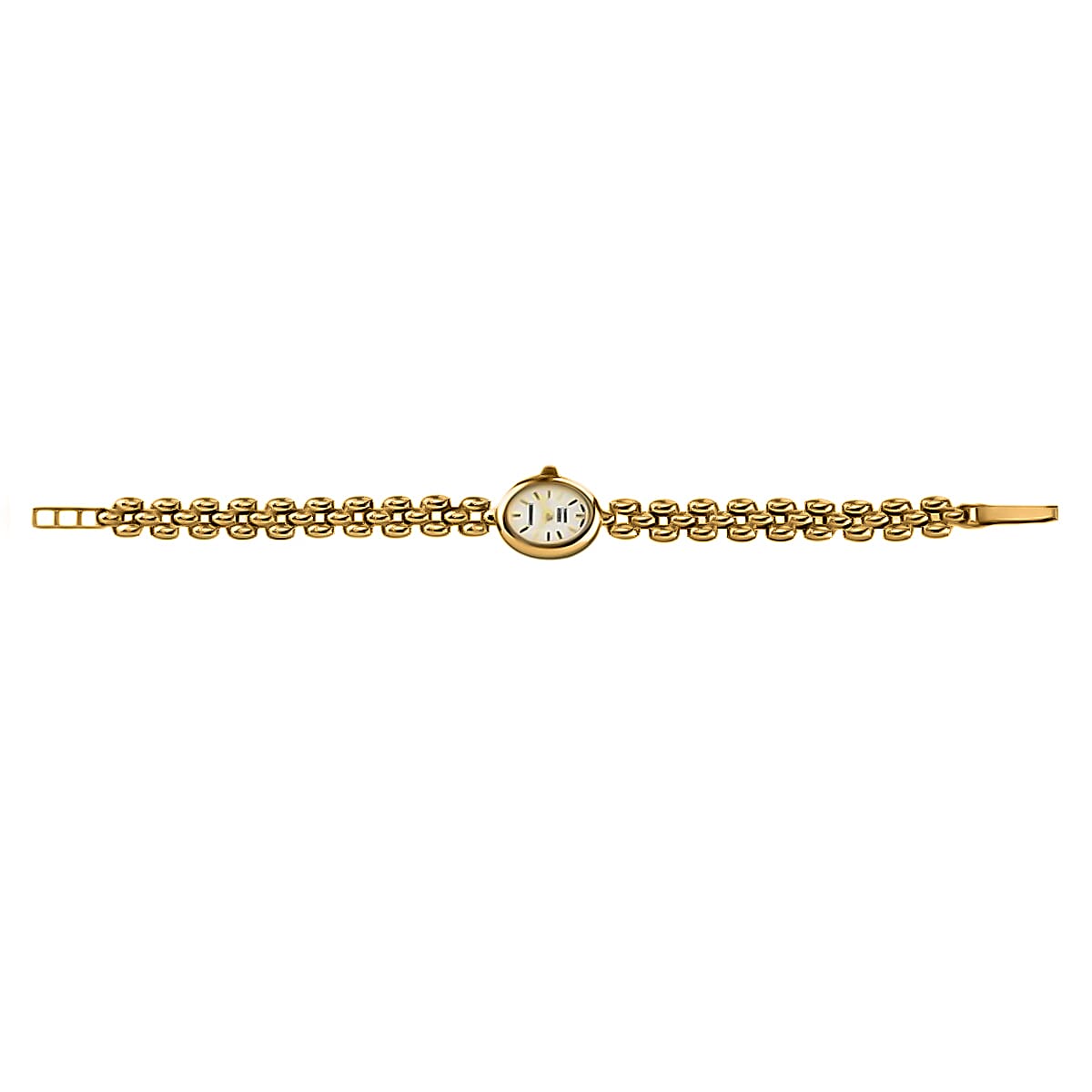 Closeout Deal - Swiss Movement Watch in 9K Yellow Gold Panther Link Bracelet. Gold wt 11.43 Gms