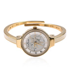 Andre Mouche Swiss Ronda Movement The Gracia Gold White 18Kt Gold Plated Ladies Bangle Watch (Size 7 - 7.5) in Gold Tone