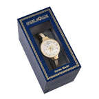 Andre Mouche Swiss Ronda Movement The Gracia Gold White 18Kt Gold Plated Ladies Bangle Watch (Size 7 - 7.5) in Gold Tone