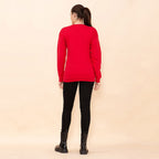 100% Cotton Fleece Knit Sweatshirt (Size XL) - Red