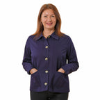 TAMSY 100% Cotton Jacket with Pockets (Size XL) - Dark Purple
